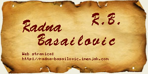 Radna Basailović vizit kartica